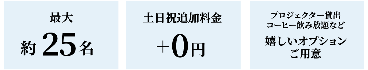 8時間パック 10:00-18:00の8時間ご利用で 25,000円(税込)